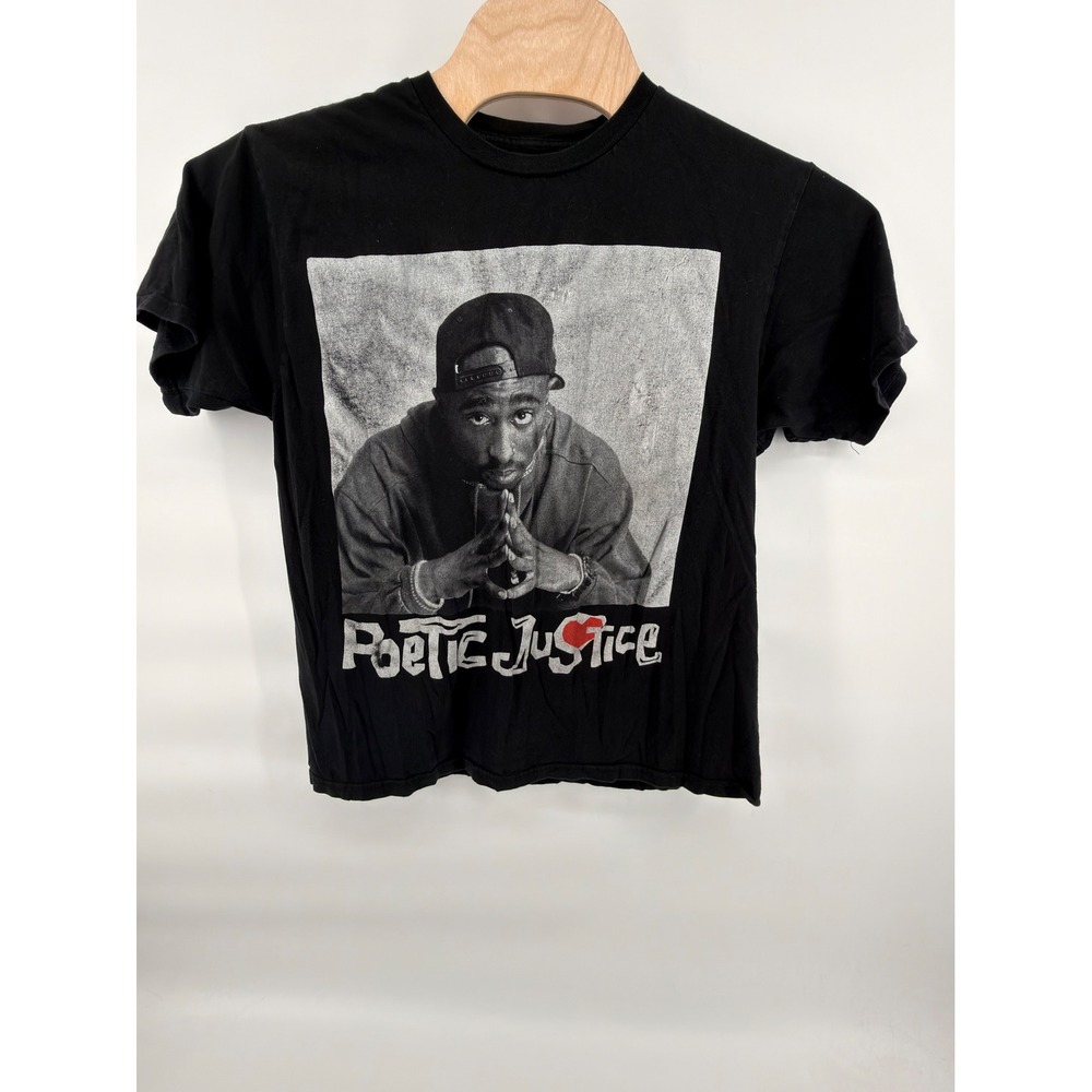 Poetic Justice Graphic T-Shirt Mens Large Black Tupac Shakur 90s Movie Rap Tee